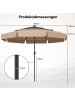 COSTWAY 300cm Sonnenschirm mit LED in Braun