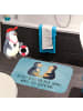 Mr. & Mrs. Panda Badematte Pinguin Pärchen mit Spruch in Eisblau