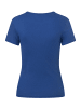 More & More schmales Basic-Stretch-Rippshirt in college blue