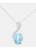 Diamant L'éternel Halskette mit Anhänger aus 375 Weißgold mit Diamant mit Topas