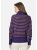 MADELEINE Softer Schurwoll-Pullover mit stylischen Streifen in macchiato / alliumviolett