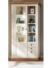 Furn.Design Vitrine weiß Pinie, Eiche Wotan 102 x 200 cm, Vitrinenschrank mit 10 Fächern