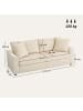 HOMCOM 3-Sitzer-Sofa-212L x 80B x 88H cm-Cremeweiß