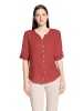 CARTOON Leinenbluse mit V-Ausschnitt in Rust Brown