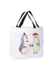Mr. & Mrs. Panda Tote Bag Pinguin Heirat ohne Spruch in Weiß
