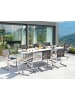 Beliani 9-tlg Gartentisch Set VALCANETTO/COSOLETO in Weiß/Grau/Silber
