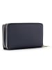 Lazarotti Bologna Leather XL Double Zip-Around Geldbörse RFID Leder 20 cm navy
