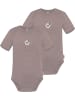 Normani Outdoor Sports 2er Set Baby Merino Body Kurzarm Tauranga in Rosa