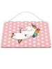 Mr. & Mrs. Panda Wandschild Einhorn Blümchentail ohne Spruch in Rot Pastell