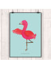 Mr. & Mrs. Panda Poster Flamingo Yoga ohne Spruch in Türkis Pastell