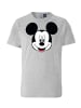 Logoshirt T-Shirt Disney - Mickey Mouse Gesicht in grau-meliert