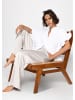 SASSYCLASSY Musselin Bluse mit Rüschensaum in Weiß