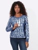 WITT WEIDEN Sweatshirt in jeansblau-weiß-bedruckt