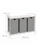 relaxdays Wäschesammler in Grau/ Weiß - (B)109,5 x (H)73,5 x (T)33 cm