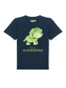 wat? Apparel T-Shirt Dinosaurier 01 Kleine Schwester in Dunkelblau
