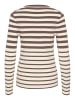 Soaked in Luxury Strickpullover SLSpina Gerade Passform in Coffee Quartz and White Stripe