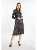 DreiMaster Klassik Damen Midikleid in Schwarz Wollweiss