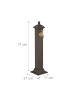 relaxdays Standbrunnen in Dunkelbraun - (B)17 x (H)71 x (T)21 cm