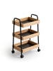 relaxdays Rollwagen in Natur/ Schwarz - (B)45,5 x (H)73 x (T)28 cm