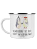 Mr. & Mrs. Panda Camping Emaille Tasse Verlobung Schritt mit Spruch in Weiß