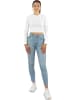 Janice 4 x Damen crop Langarmshirt hochgeschlossen Noia in Weiß