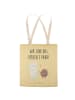 Mr. & Mrs. Panda Tote Bag Milch Keks mit Spruch in Gelb Pastell