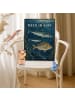 Mr. & Mrs. Panda Wandbild Fisch maritim Design mit Spruch in Weiß