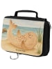 Mr. & Mrs. Panda Schminktasche Robbe Liegen Design ohne Spruch in Weiß