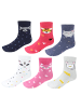 TupTam Kinder Socken Mädchen Jungen Bunt Gemustert 6er Pack in rosa/gelb