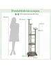COSTWAY 6-stufig Blumenständer mit LED & Rollen 45 x 43 x 146,5 cm in Braun