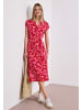 Street One Midi-Kleid mit Split Neck und Print in salsa red