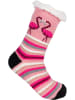 styleBREAKER ABS Kuschelsocken Streifen Flamingo in Altrose