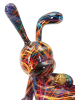 Mauro Ferretti Mehrfarbige, hasenförmige Kunstharzskulptur, 21,5 x 10 x 22 cm