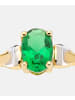 Diamant L'éternel Ring aus 375 Gelbgold mit Zirkonia mit Smaragd