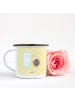 Mr. & Mrs. Panda XL Emaille Tasse Milch Keks ohne Spruch in Gelb Pastell