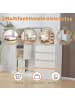 ABRIHOME Schubladenschrank Kleiderschrank Sideboard mit Kleiderstange, weiß