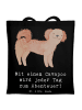 Mr. & Mrs. Panda Shopping Tasche Cavapoo Abenteuer mit Spruch in Schwarz