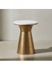 KADIMA DESIGN Beistelltisch | Marmor Weiß, 35x35x45cm, Gold, Rund