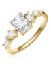 Glanzstücke München Ring aus Sterling Silber mit Zirkonia und Opal in gelbgold