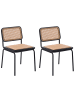 Beliani 2er-Set Esszimmerstuhl CORVALLIS in Schwarz/Beige