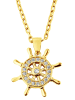 Adeliás Damen Anhänger aus 925 Silber mit Zirkonia in gold