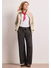 Street One High Waist Wide Leg Hose im Casual Fit in Braun