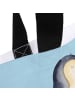 Mr. & Mrs. Panda Tote Bag Pinguin umarmen ohne Spruch in Eisblau