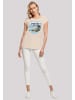 F4NT4STIC Extended Shoulder T-Shirt YES Chrome Island in Whitesand