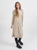 Vila Langarm Midi Strickkleid Loose Fit Pullover Dress VIRIL in Beige