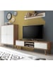 Furn.Design Wohnwand weiß Eiche Riviera, Schrankwand skandinavisch 3-teilig 277 x 160 cm