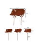 UNUS 4er Set Gartenstecker Rost Schweine in Braun