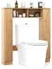 COSTWAY Toilettenschrank Bad Überbauschrank in Hellbraun