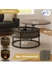 Coemo Couchtisch Swing aus Metall mit verstellbarer Holz Tischplatte in Grau