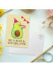 Mr. & Mrs. Panda Postkarte Avocado Party mit Spruch in Gelb Pastell